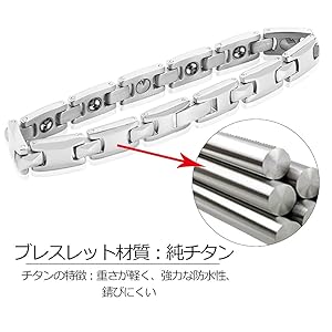 Amazon.co.jp: 純チタン ゲルマニウム ブレスレット メンズ